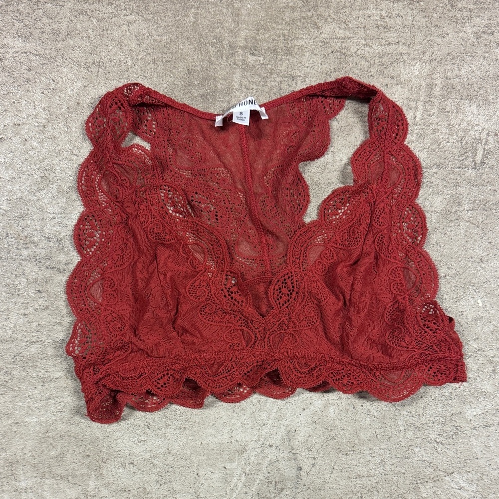 Wild Honey Burnt Orange Lace Bralette